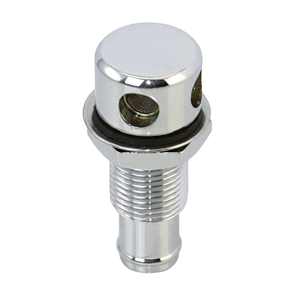 Tankentlüfter Messing verchromt für Schlauch 16mm - gerade & gebogen - ISO 10088