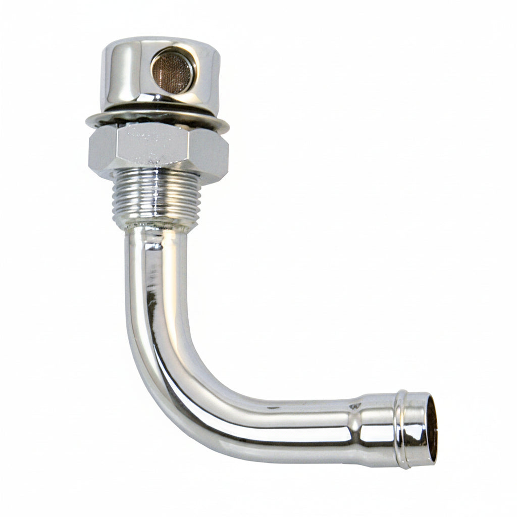 Tankentlüfter Messing verchromt für Schlauch 16mm - gerade & gebogen - ISO 10088