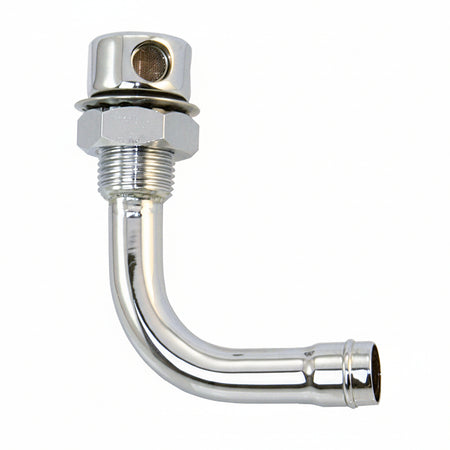 Tankentlüfter Messing verchromt für Schlauch 16mm - gerade & gebogen - ISO 10088