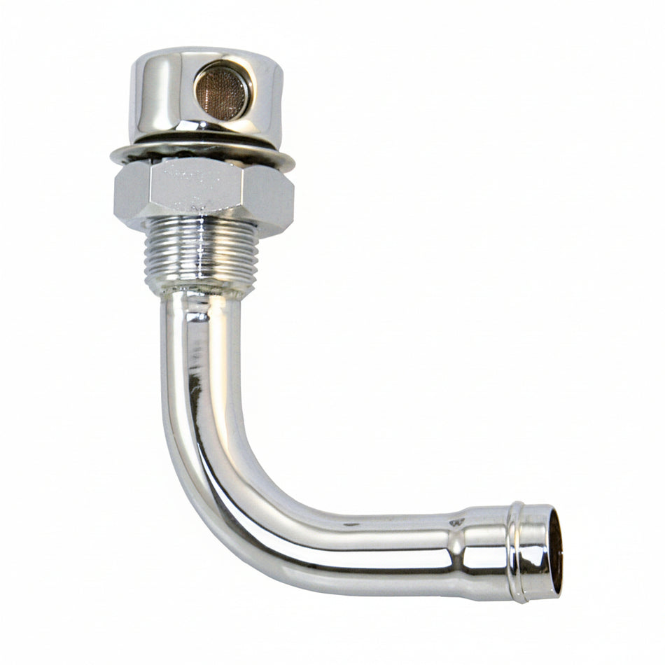 Tankentlüfter Messing verchromt für Schlauch 16mm - gerade & gebogen - ISO 10088