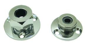 Kabeldurchführung Messing verchromt - mit Gummidichtung für Kabel