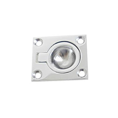 Bodenheber-Einlassgriff rechteckig - Messing poliert/verchromt und Edelstahl A4 in verschiedenen Größen