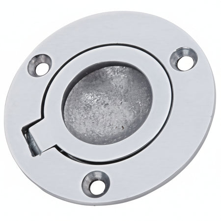 Bodenheber-Einlassgriff rund Messing verchromt Ø 50-60mm - klassisch
