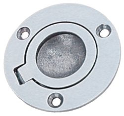 Bodenheber-Einlassgriff rund Messing verchromt Ø 50-60mm - flächenbündig klassisch