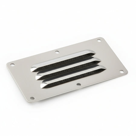 Kiemenblech Edelstahl A2 ohne Fliegengitter - Maritime Belüftung 128 x 66 mm