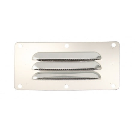 Kiemenblech rechteckig Edelstahl A2 mit Fliegengitter 128-340mm 7 Größen 128 x 66 mm