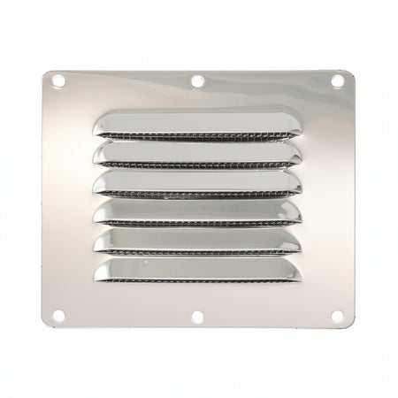 Kiemenblech Edelstahl A2 ohne Fliegengitter - Maritime Belüftung 128 x 116 mm