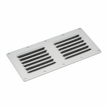 Kiemenblech rechteckig Edelstahl A2 mit Fliegengitter 128-340mm 7 Größen 232 x 116 mm