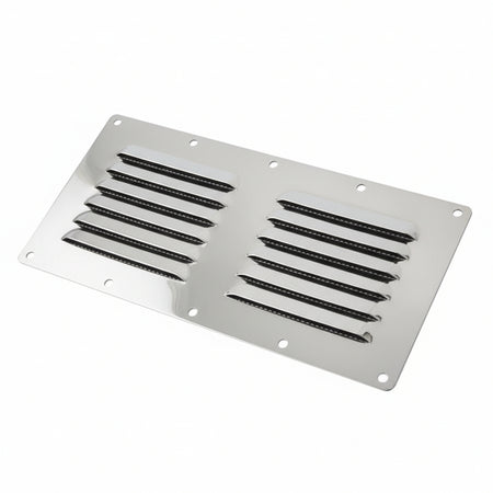 Kiemenblech Edelstahl A2 ohne Fliegengitter - Maritime Belüftung 232 x 116 mm