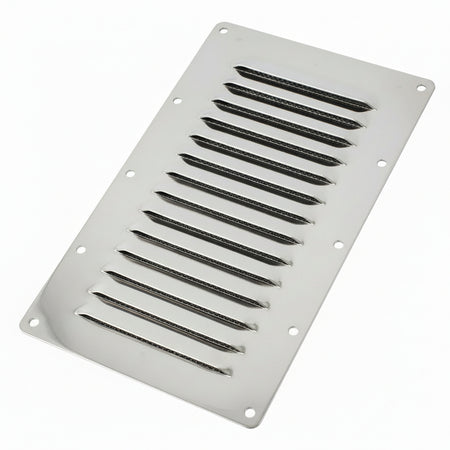 Kiemenblech Edelstahl A2 ohne Fliegengitter - Maritime Belüftung 127 x 232 mm