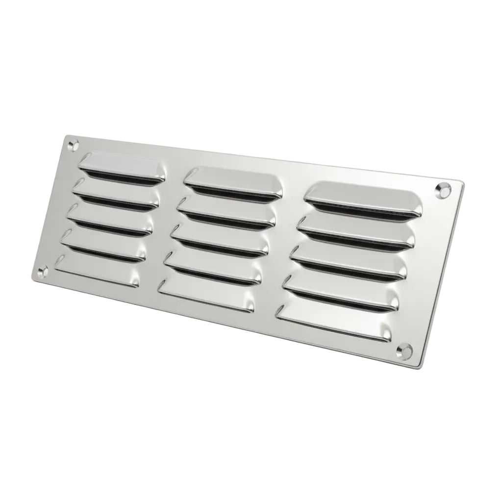 Kiemenblech rechteckig Edelstahl A2 mit Fliegengitter 128-340mm 7 Größen