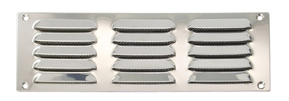 Kiemenblech rechteckig mit Fliegengitter Edelstahl A2