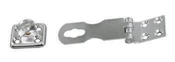 Überfallscharnier mit Augplatte Edelstahl A2 - Boot mit drehbarem Auge