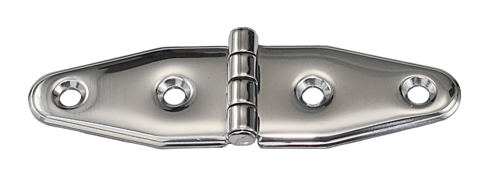 Scharnier AISI304 tiefgezogen asymmetrisch - Edelstahl 1.4301 mit Schrauben