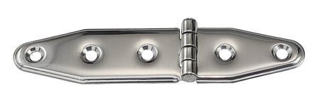 Scharnier AISI304 tiefgezogen asymmetrisch - Edelstahl 1.4301 mit Schrauben 130 x 28 mm