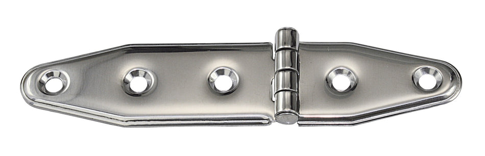 Scharnier AISI304 tiefgezogen asymmetrisch - Edelstahl 1.4301 mit Schrauben 130 x 28 mm