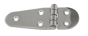 Scharnier AISI304 gestanzt asymmetrisch - Edelstahl 1.4301 mit Schrauben 103 x 39.5 mm