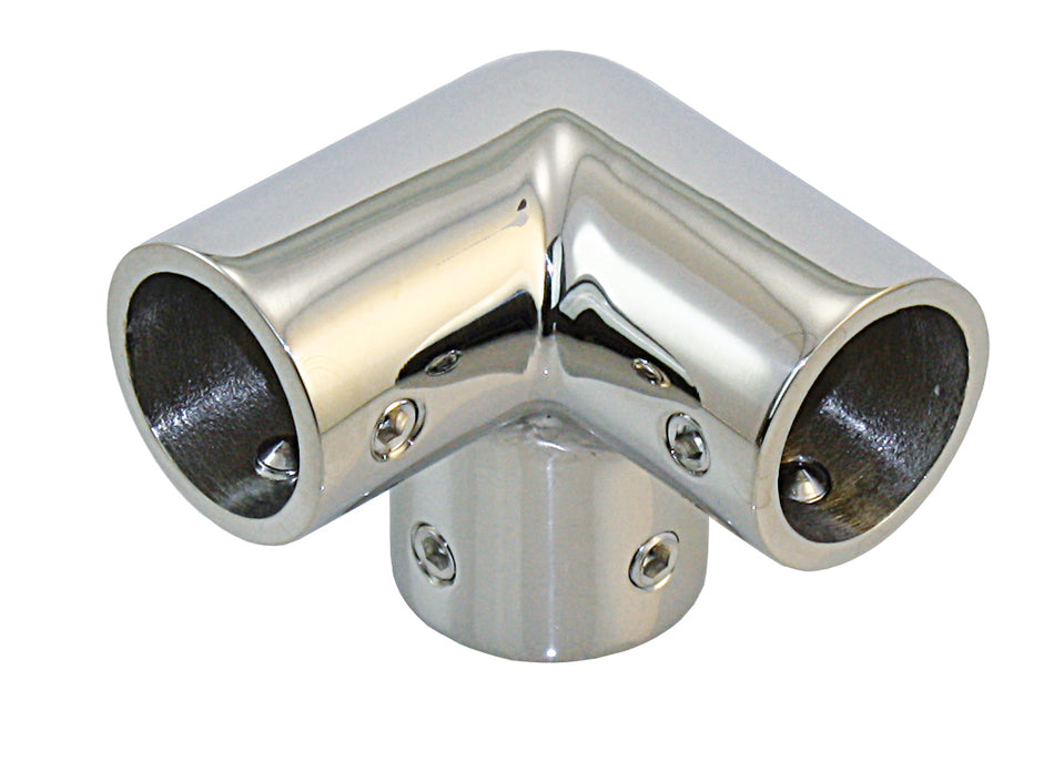 3-Wege Relingverbinder Edelstahl 1.4401 - 90° für 22mm/25mm