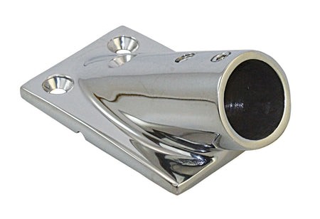 Relingbeschlag Edelstahl 1.4401 - Rechteckige Basis 30° Endstück für 25mm