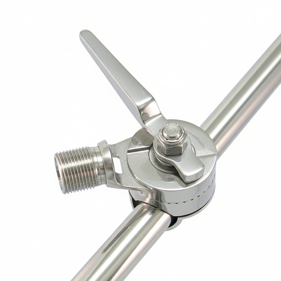 Antennenbasen zur Relingsmontage 1" Gewinde - Edelstahl und Nylon - 22-25mm Ø Edelstahl Einfacheinstellung