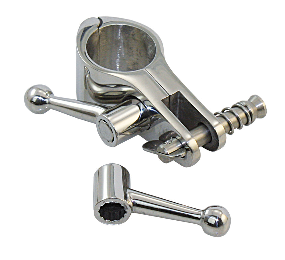 Klappverdecks Mittelstück Edelstahl A4 - Mit Knebel-Schnellverschluss für 22mm/25mm/30mm