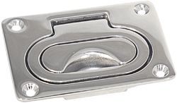 Bodenheber-Einlassgriff Edelstahl A4 77x55mm poliert - mit und ohne Feder mit Feder