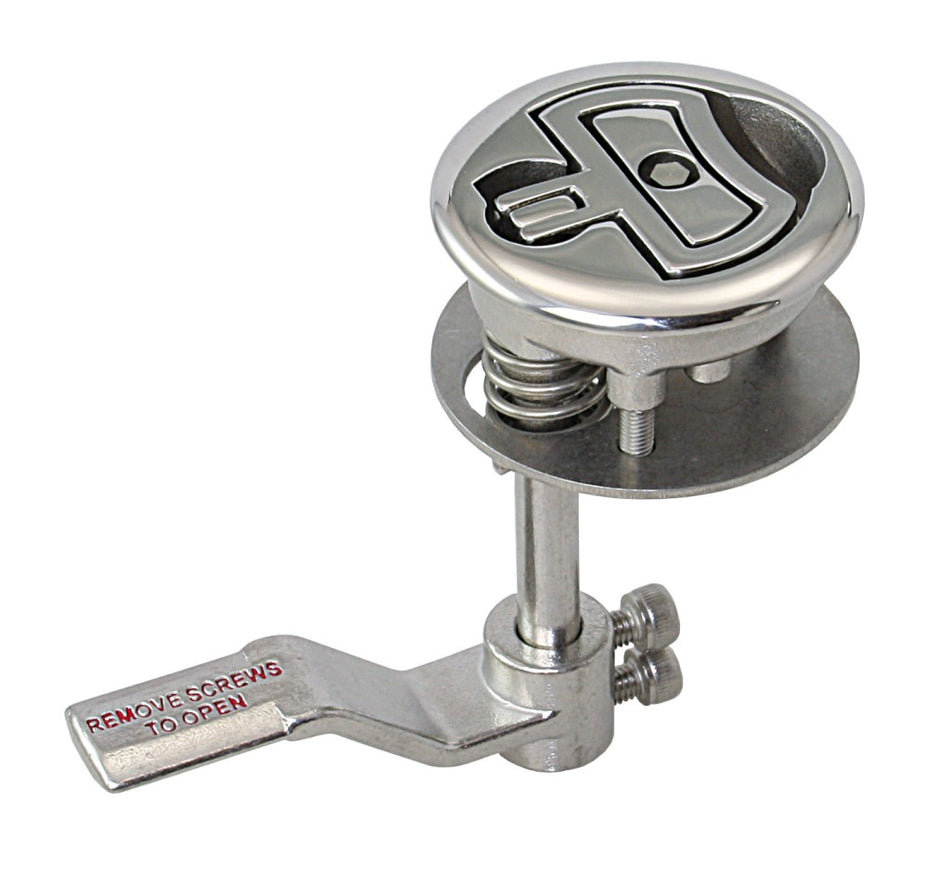 Bodenheber-Drehverschluss mit Druckfeder A4 60mm - Schottriegel Edelstahl 1.4401