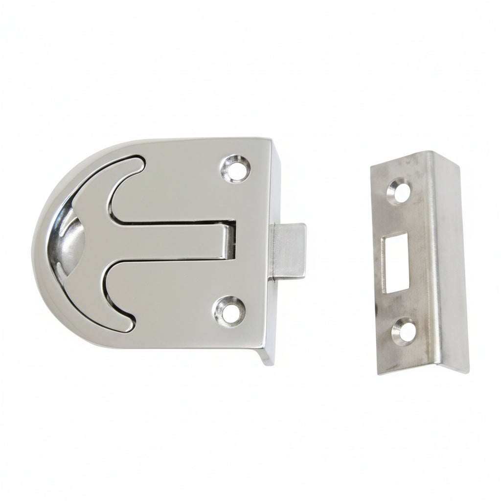Bodenheber-Schnappverschluss Edelstahl A4 62x58mm - Anker-Design mit Riegel