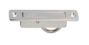 Bodenheber-Einlassgriff massiv klapperfrei Edelstahl A4 83x21mm - mit Feder poliert