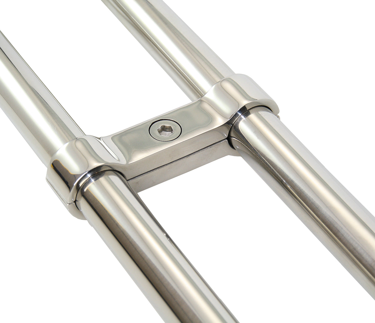 Rohr-Parallelverbinder Edelstahl 1.4401 - Feinguss 50mm Abstand für 22mm/25mm