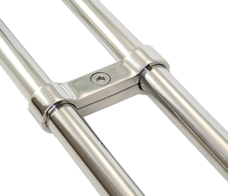 Rohr-Parallelverbinder Edelstahl 1.4401 - Feinguss 50mm Abstand für 22mm/25mm