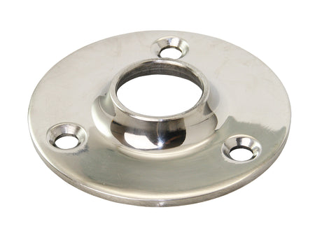 Relingfuß Edelstahl 1.4401 - Runde Basis 90° zum Anschweißen für 22mm/25mm