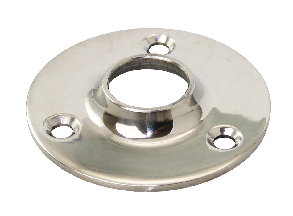 Relingfuß Edelstahl 1.4401 - Runde Basis 90° zum Anschweißen für 22mm/25mm