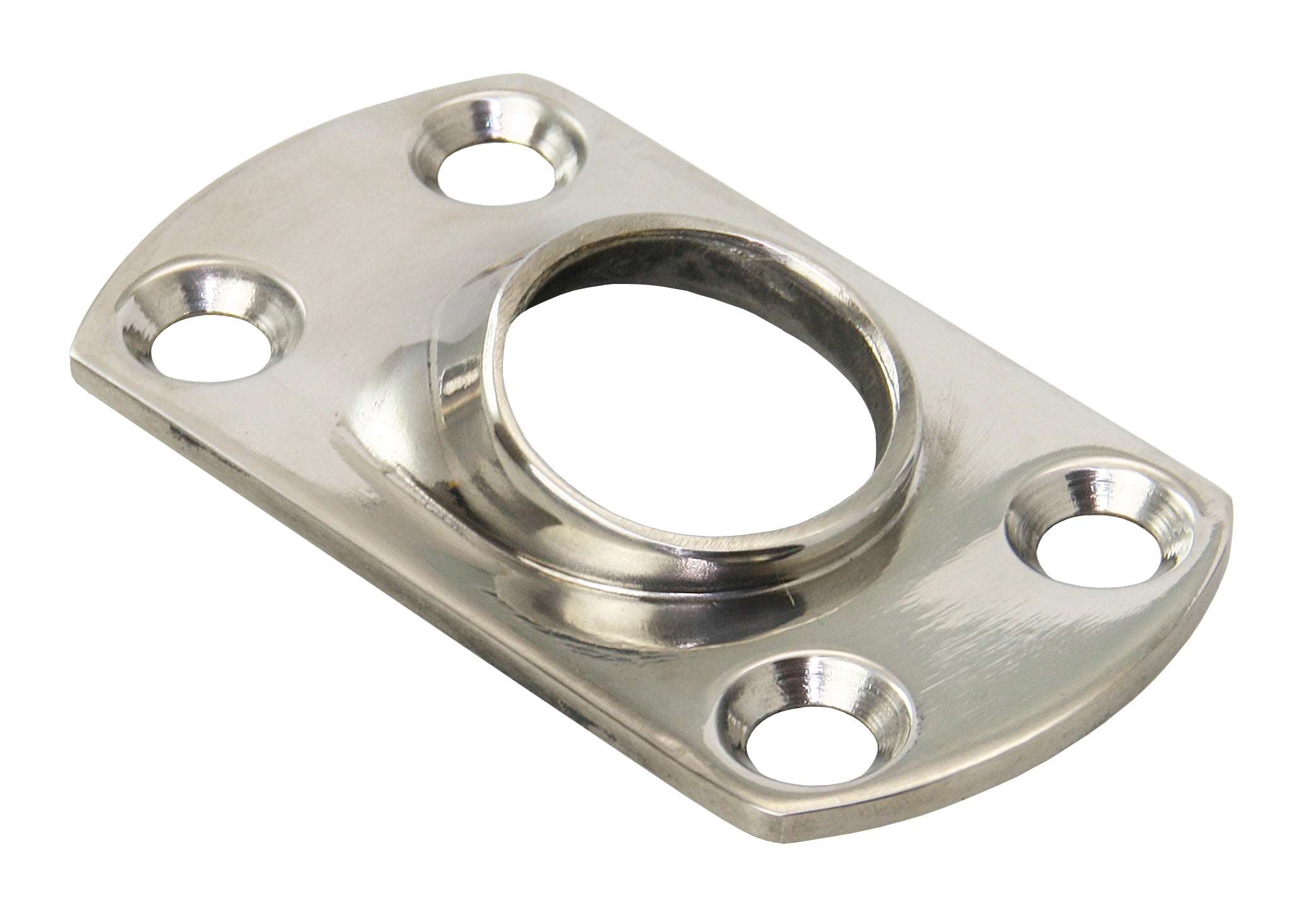 Relingfuß Edelstahl 1.4401 - Rechteckige Basis 60° für 22mm/25mm 25 mm Zum Anschweißen