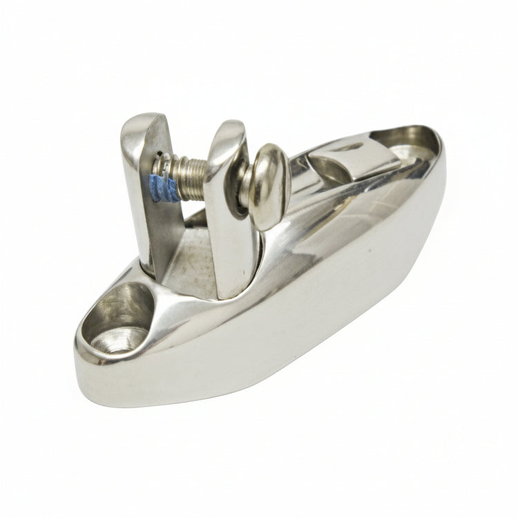 Rohrbeschlag Edelstahl AISI 316 - Abnehmbar mit Gabel für Schraubbolzen 6mm