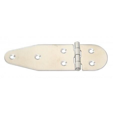 Scharnier AISI304 gestanzt asymmetrisch - Edelstahl 1.4301 mit Schrauben 130 x 40 mm