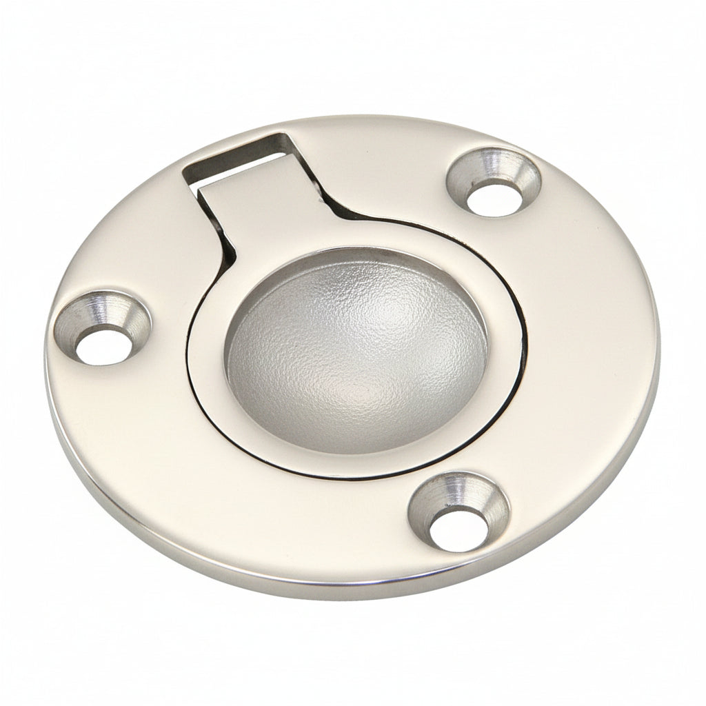 Bodenheber-Einlassgriff rund Edelstahl A4 Ø 50mm - AISI 316 Feinguss