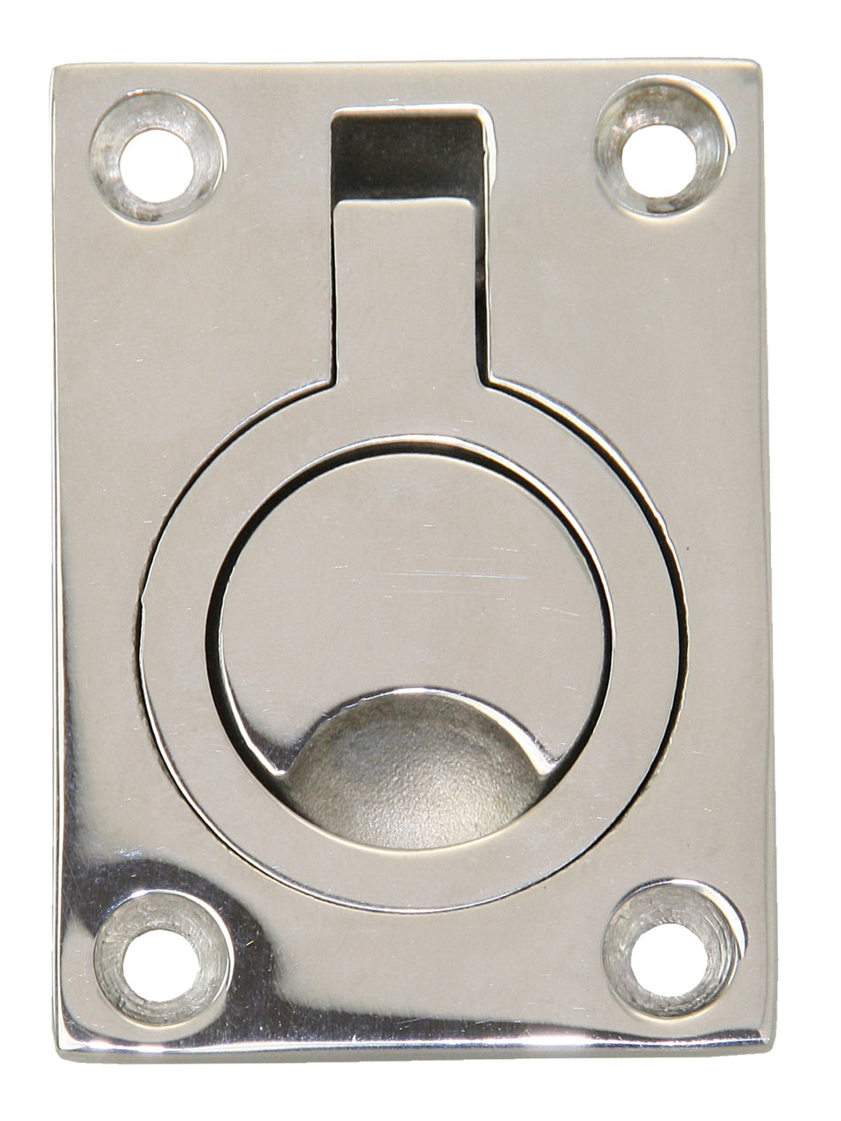 Bodenheber-Einlassgriff rechteckig Edelstahl A4 63x44mm - AISI 316 Feinguss flächenbündig