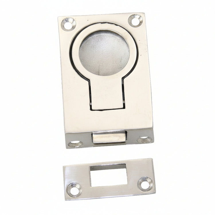 Bodenheber-Schnappverschluss Edelstahl A4 57x40mm - AISI 316 mit Riegel
