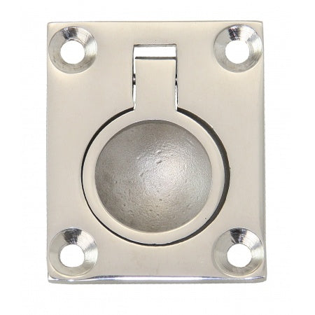 Bodenheber-Einlassgriff rechteckig - Messing poliert/verchromt und Edelstahl A4 in verschiedenen Größen