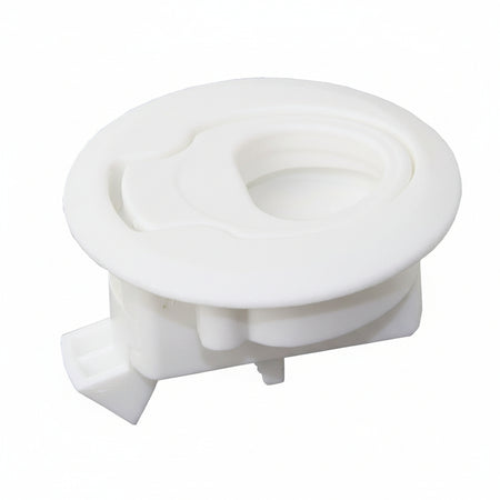 Bodenheber-Schnappverschluss Polycarbonat 61,5mm weiß - beidseitig öffnend