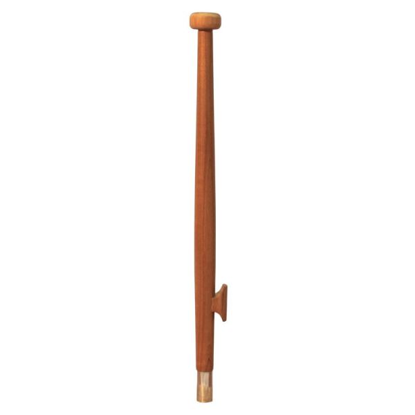 Teak Flaggenstock mit Edelstahlhülse und Klampe – 60cm, 75cm, 90cm konisch