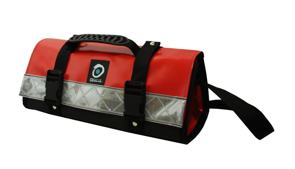 OUTILS OCEANS Werkzeugtasche Wasserdicht PVC – Gürtel & Schulter – Navyblau/Rot