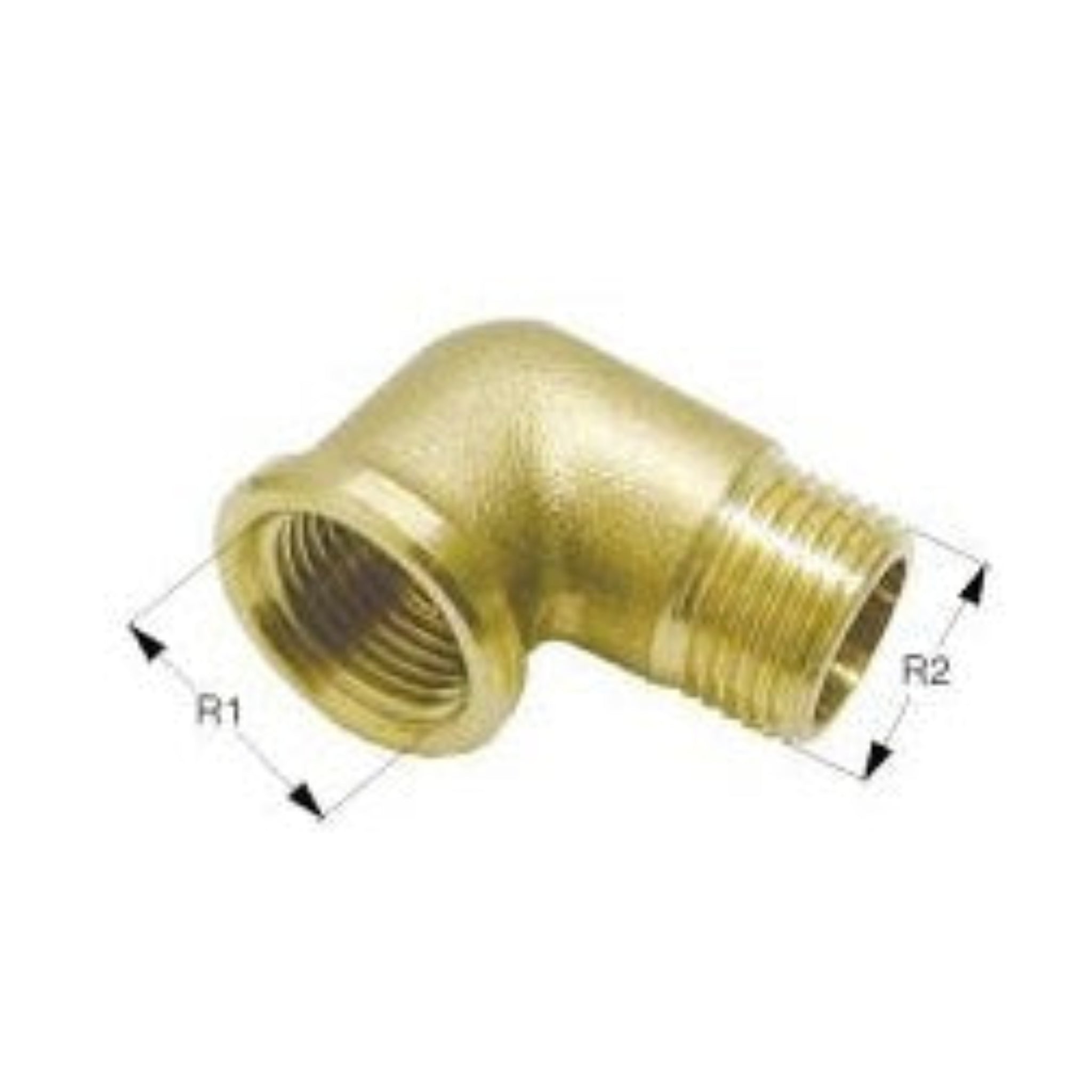 Winkelstück Messing 58 Innen-/Außengewinde 90°/45° - 1/4"-2"