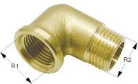 Winkelstück Messing 90°/45° Innen-/Außengewinde 1/4" bis 2"