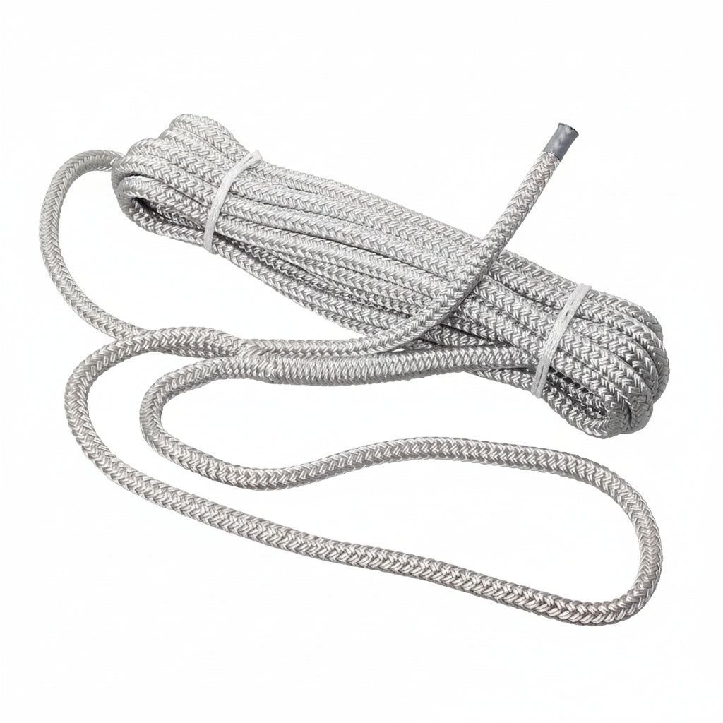 GLEISTEIN DockLine PES Festmacher silbergrau mit Auge - Polyester 16-fach geflochten