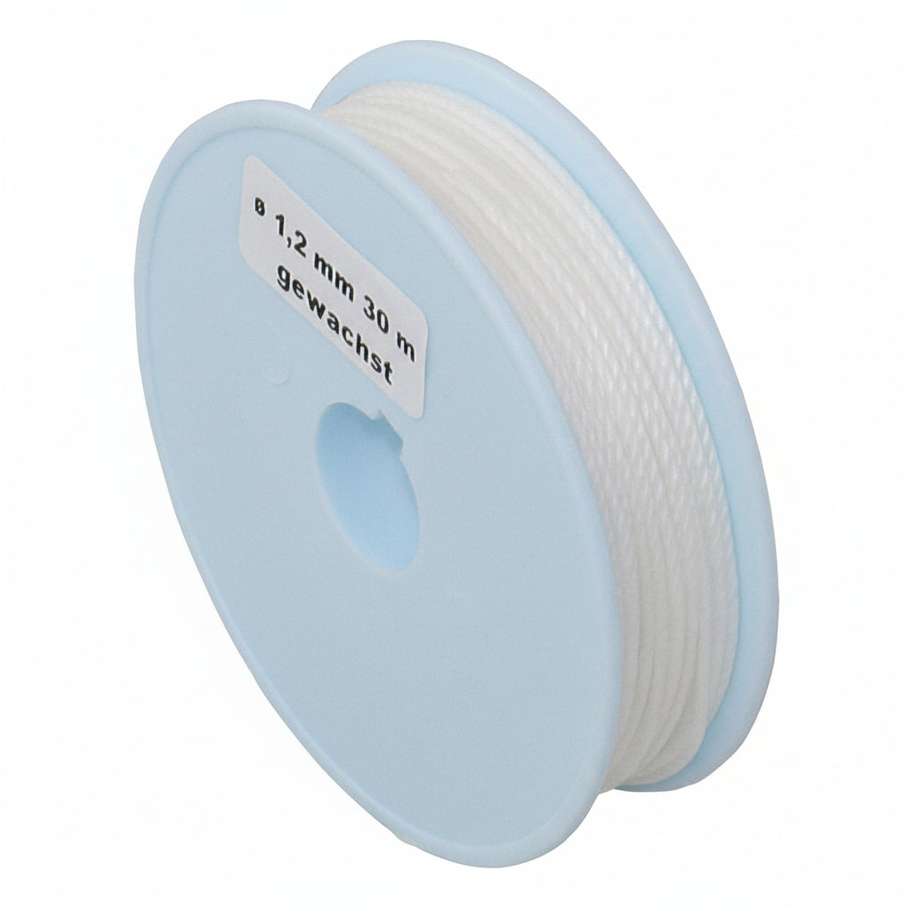 Gewachstes Takelgarn gedreht 1,2 mm weiß - GLEISTEIN