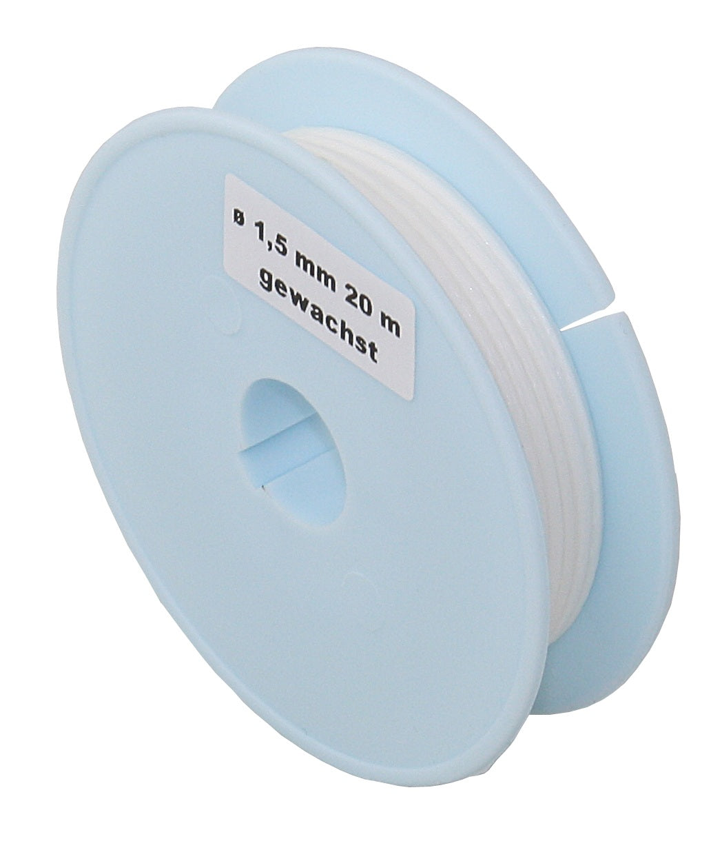 Gewachstes Takelgarn geflochten 1,5 mm weiß - GLEISTEIN