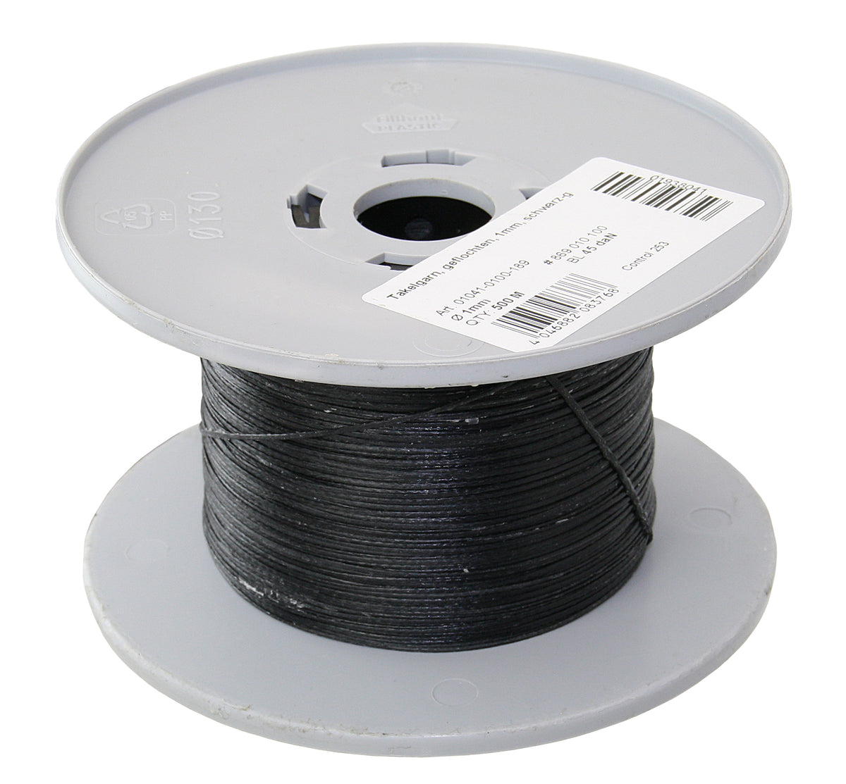 GLEISTEIN Takelgarn gewachst - Professionelles geflochtenes Garn auf Langspulen 1.0 mm schwarz