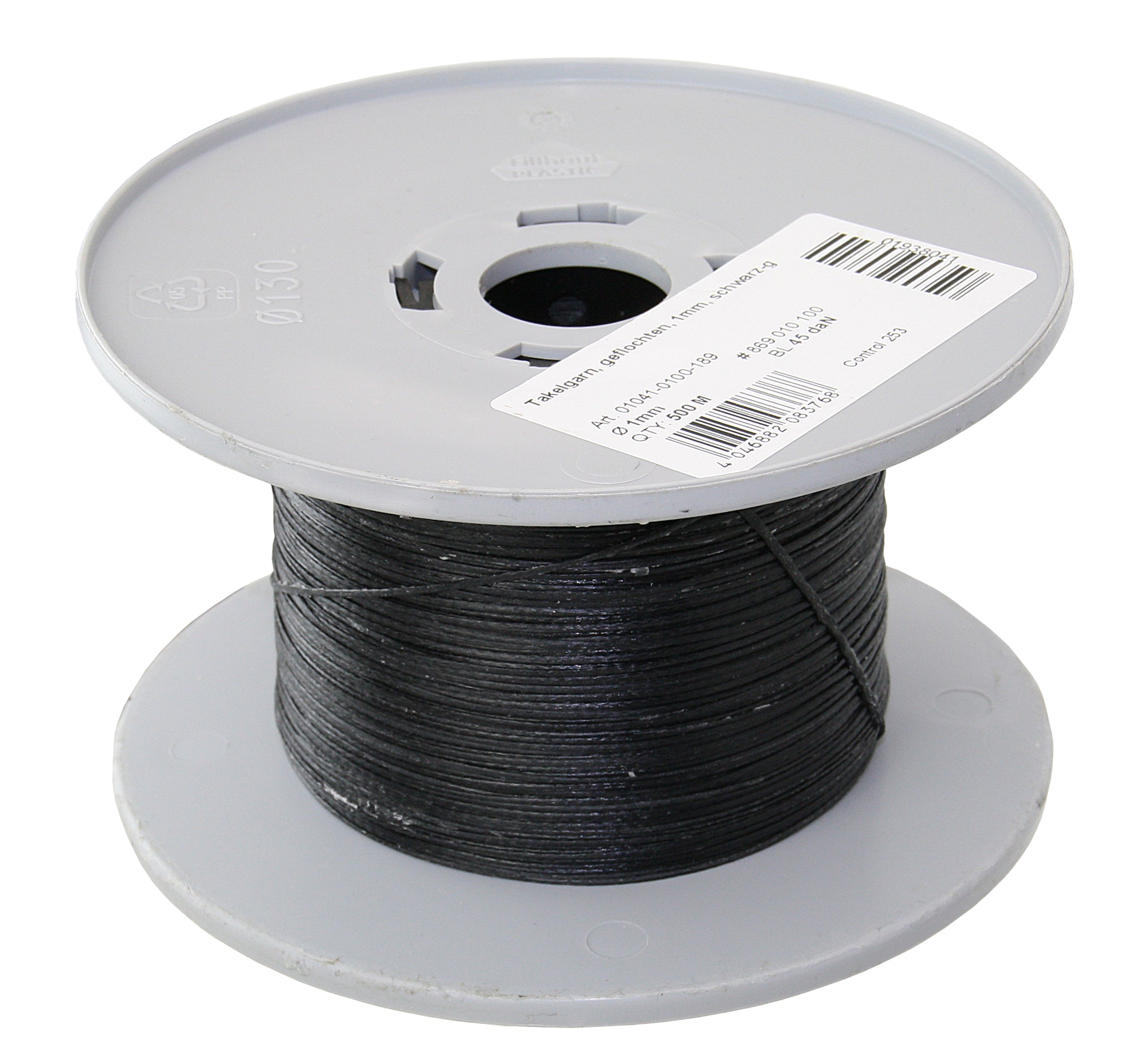 GLEISTEIN Takelgarn gewachst - Professionelles geflochtenes Garn auf Langspulen 1.0 mm schwarz